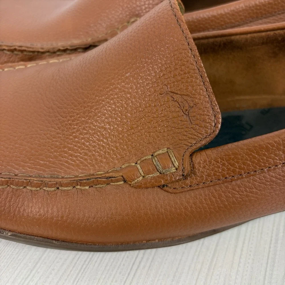 Tommy Bahama Amalfi Leather Driving Loafer Shoes Mens 11.5 D Brown